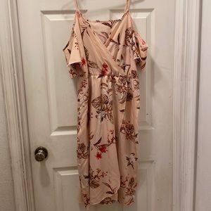 Shein 1XL pink with flowers dress